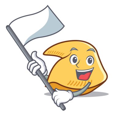 Bayrak fal kurabiyesi maskot karikatür ile