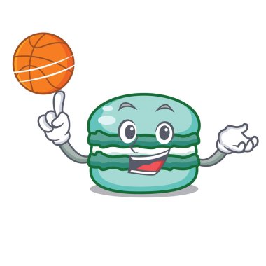 Basketbol macaron karakter karikatür tarzı ile