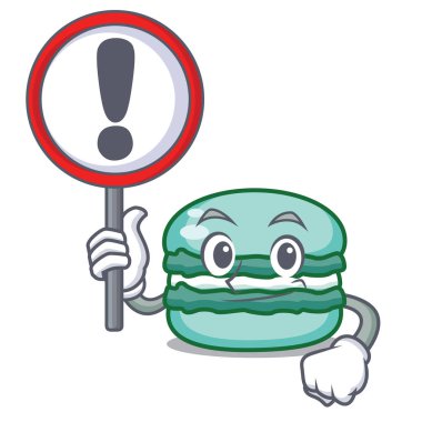 İşareti macaron karakter karikatür tarzı ile
