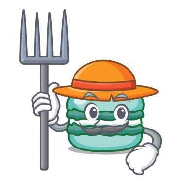 Çiftçi macaron karakter karikatür tarzı