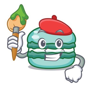 Sanatçı macaron karakter karikatür tarzı