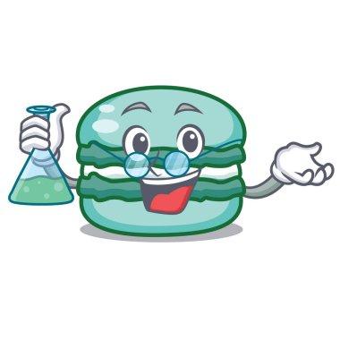Profesör macaron karakter karikatür tarzı