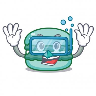 Dalış macaron karakter karikatür tarzı