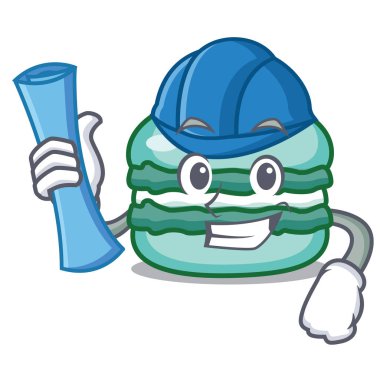 Mimar macaron karakter karikatür tarzı