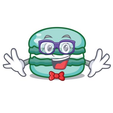 Geek macaron karakter karikatür tarzı