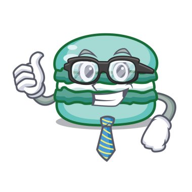 İşadamı macaron karakter karikatür tarzı