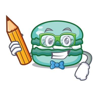 Öğrenci macaron karakter karikatür tarzı