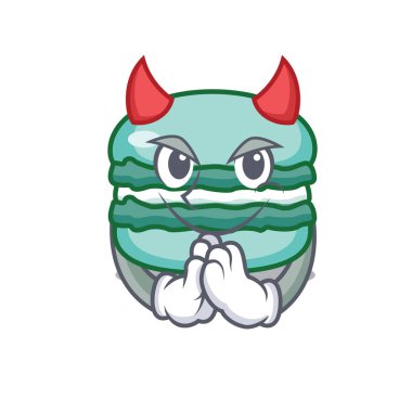 Şeytan macaron karakter karikatür tarzı