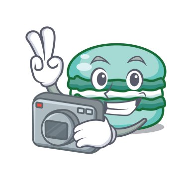 Fotoğrafçı macaron karakter karikatür tarzı