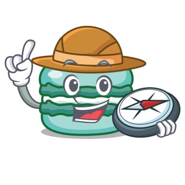 Explorer macaron karakter karikatür tarzı