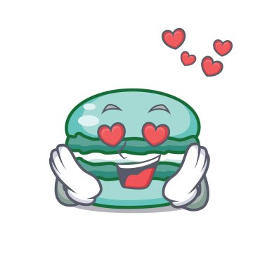 Aşk macaron karakter karikatür tarzı