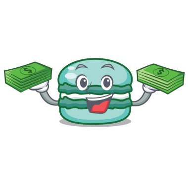 Para macaron karakter karikatür tarzı ile