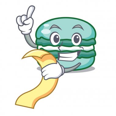 Menü macaron karakter karikatür tarzı ile