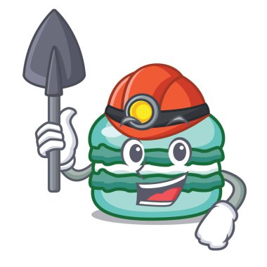 Madenci macaron karakter karikatür tarzı