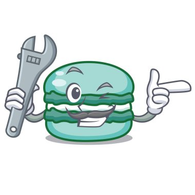 Mekanik macaron karakter karikatür tarzı