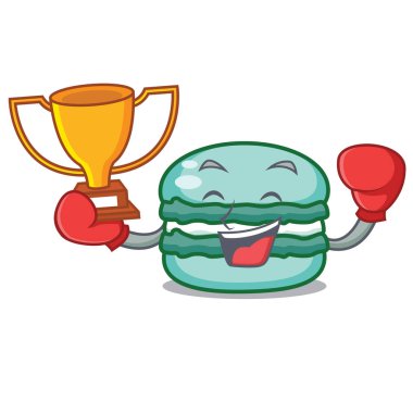 Boks şampiyonu macaron karakter karikatür tarzı