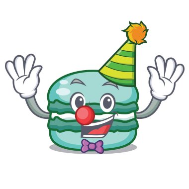 Palyaço macaron karakter karikatür tarzı