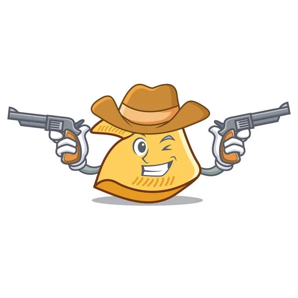 Cowboy bolacha da sorte personagem cartoon —  Vetores de Stock