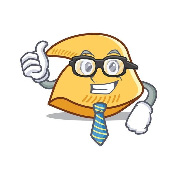Businessman fortune cookie character cartoon — Stock Vector