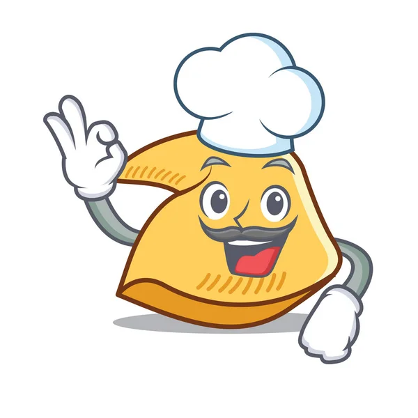 Chef galleta de la fortuna personaje de dibujos animados — Vector de stock
