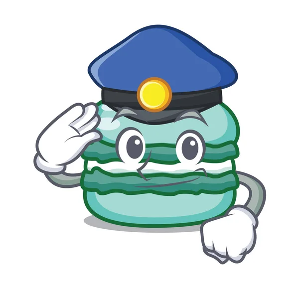 Police macaron character cartoon style — Stock Vector