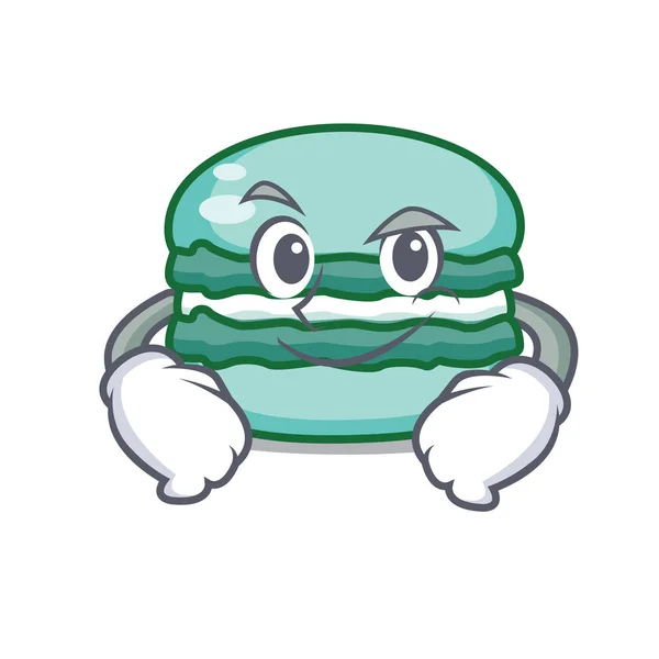 Smirking macaron personagem desenho animado estilo — Vetor de Stock