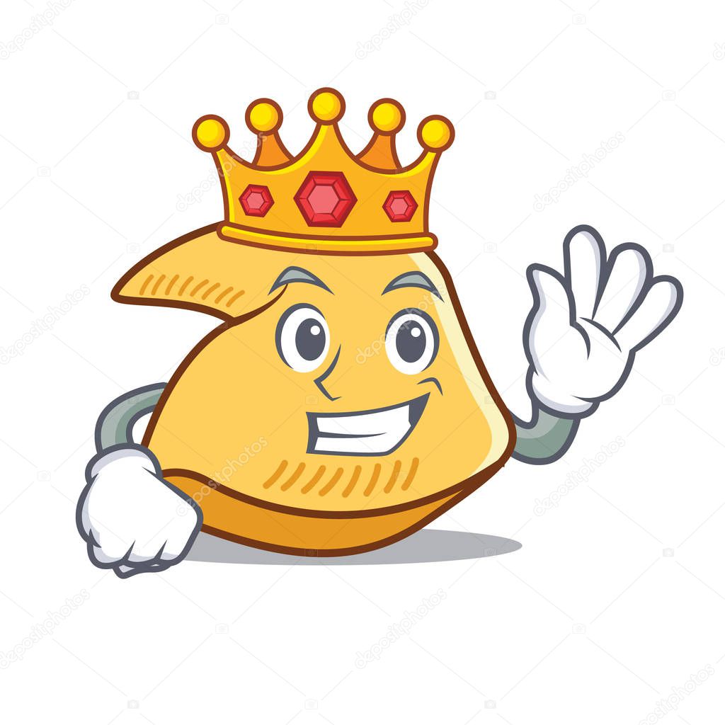 King fortune cookie mascot cartoon