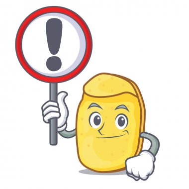 İşareti patates cipsi karakter karikatür ile