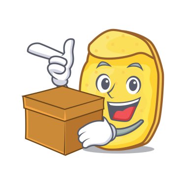 Kutusu patates cipsi karakter karikatür ile