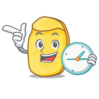Saat patates cipsi karakter karikatür ile