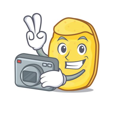 Fotoğrafçı patates cipsi maskot çizgi film