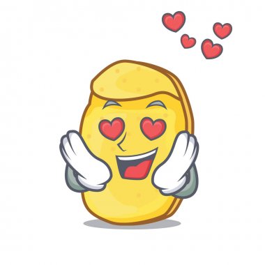 Aşk patates cipsi maskot karikatür