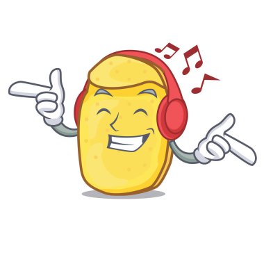 Dinleme müzik patates cipsi maskot çizgi film