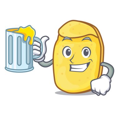 Suyu patates cipsi maskot karikatür ile