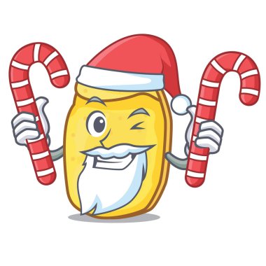 Santa şeker patates cipsi maskot karikatür ile