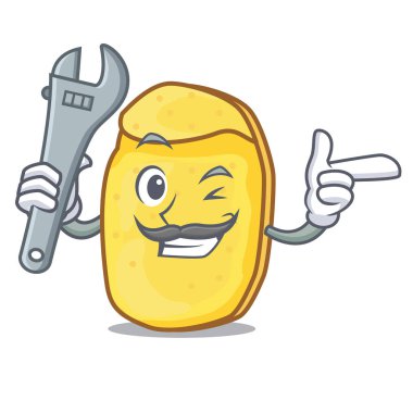 Mekanik patates cipsi maskot çizgi film