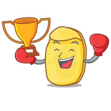 Boks şampiyonu patates cipsi maskot çizgi film