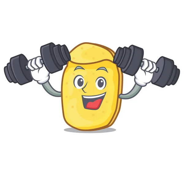 Fitness papas fritas personaje de dibujos animados — Archivo Imágenes Vectoriales