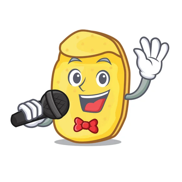 Bernyanyi keripik kentang maskot kartun - Stok Vektor