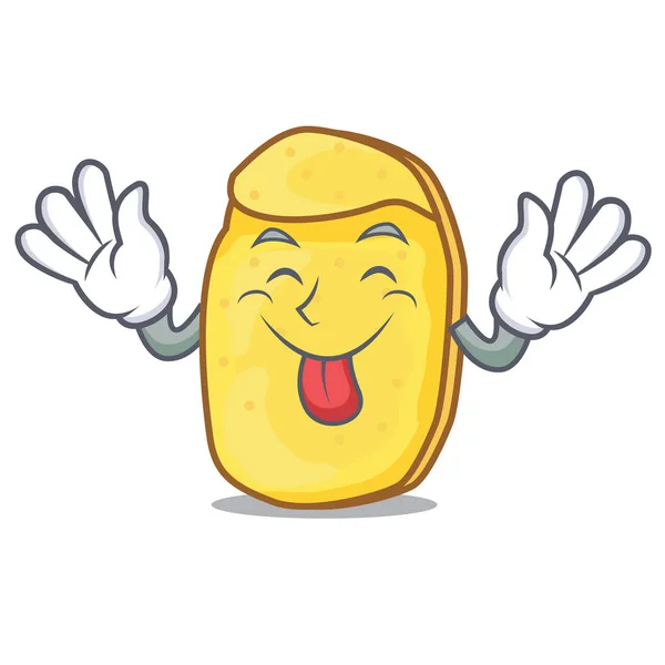 Patates cipsi maskot karikatür dil — Stok Vektör