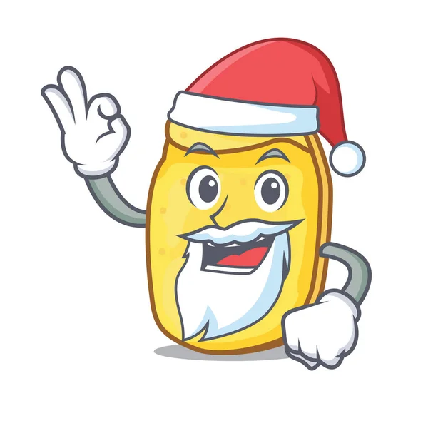 Santa patatas fritas mascota de dibujos animados — Vector de stock