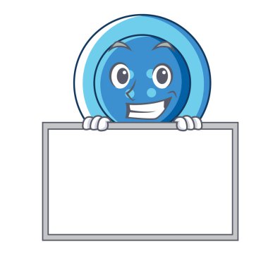 Yönetim Kurulu giyim düğmesini karakter karikatür ile sırıtarak