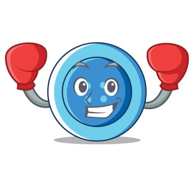 Giyim düğmesini karakter karikatür boks