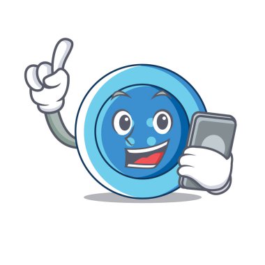 Telefon giyim düğmesini karakter karikatür ile