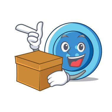 Kutusu giyim düğmesini karakter karikatür ile