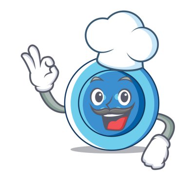 Şef giyim düğmesini karakter karikatür