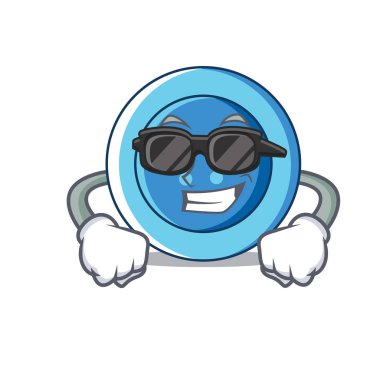 Süper cool giyim düğmesini karakter karikatür