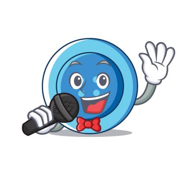 Giyim düğmesini karakter karikatür şarkı