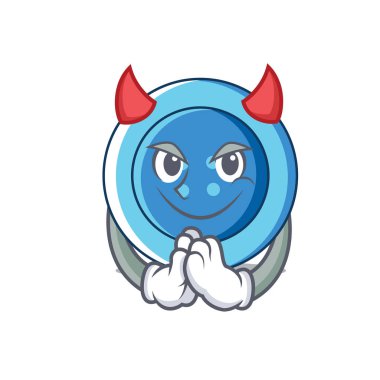 Şeytan giyim düğmesini karakter karikatür