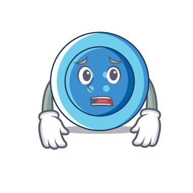 Korkarım giyim düğmesini karakter karikatür